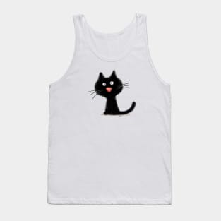 A black kitty looks at you. Tank Top